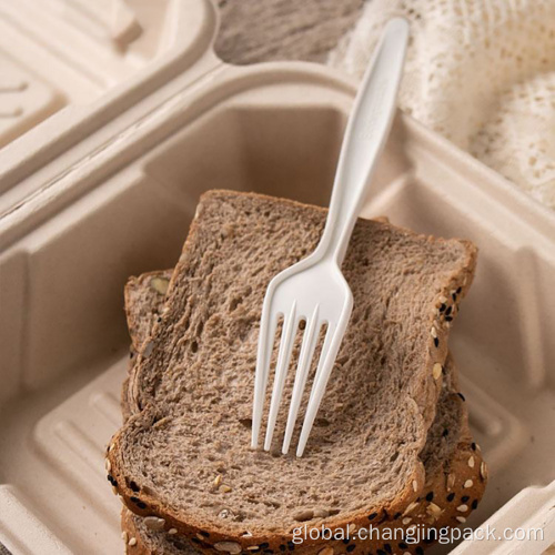 Sugarcane Bagasse Lunch Box Ecofriendly High-end Recyclable Paper Spoon Fork Knife Party Supplier